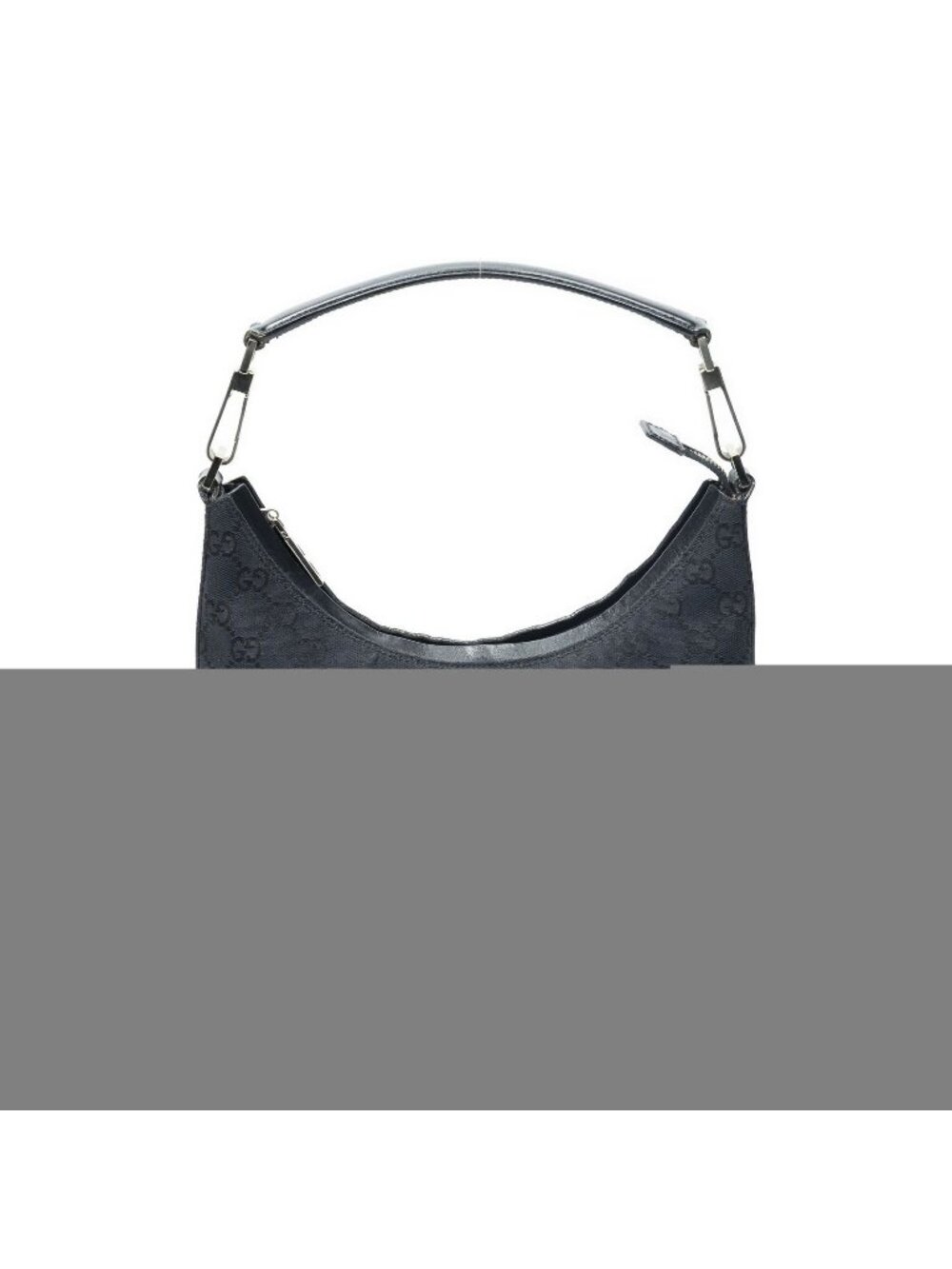 Gucci Vintage Mini Zip Hobo Black GG Canvas